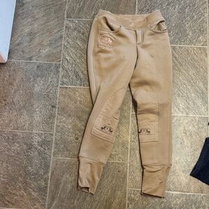 Tan Kids Riding Pants